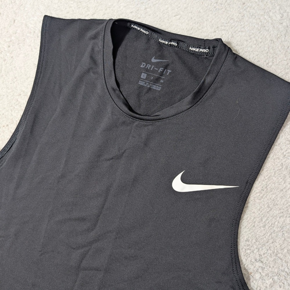 Nike Pro Compression Tank Top Mens Sm Black Stretch Dri-FIT BV5629-010